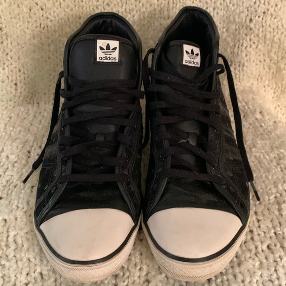 Adidas women’s black high tops sneakers, size 9. - Picture 1 of 6